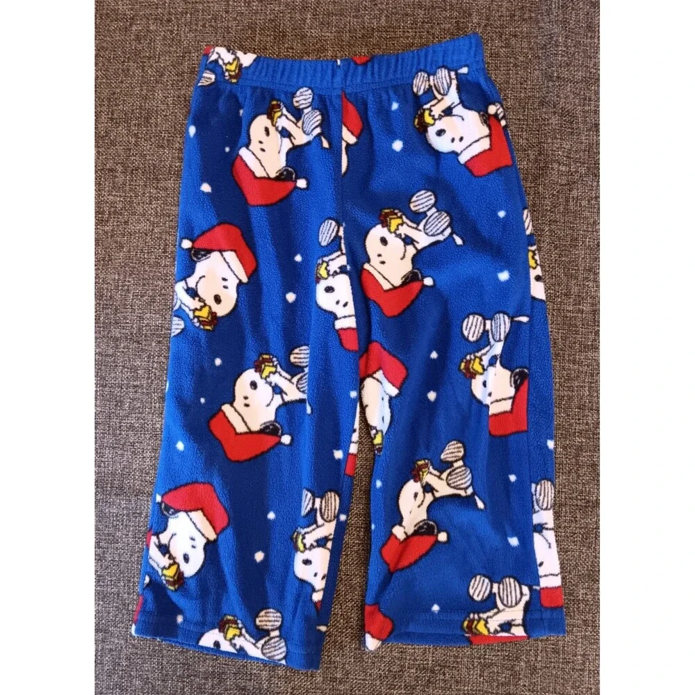 pajama 2T Peanuts 2 piece Holiday Christmas sleepwear Set Snoopy Fleece